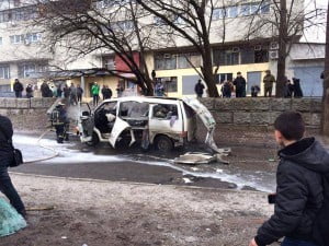 Car of Slobozhanshchina battalion commander blasted in Kharkiv