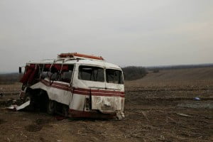 Bus hits mine in Donetsk Region killing 4 civilians