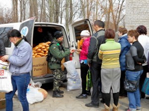 Ukrainian military deliver aid from all over Ukraine to Avdiivka near Donetsk