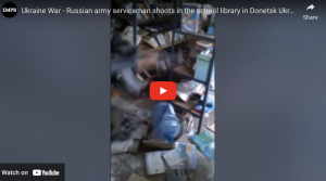 Russian army serviceman shoots in the school library in Donetsk