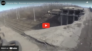 Russian armed forces blast bridges in Debaltseve Ukraine
