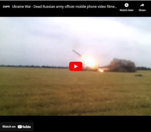 Dead Russian army officer mobile phone video filmed in Ukraine