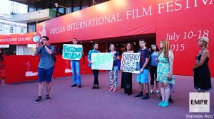 На Одесском международном кинофестивале состоялась акция в поддержу Олега Сенцова