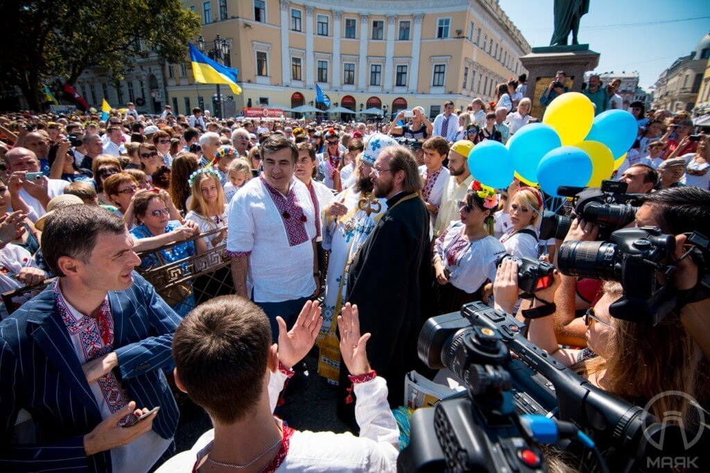 The governor of the Odessa oblast and ex-president of Gerogia Mikheil Saakashvili was also among participants: