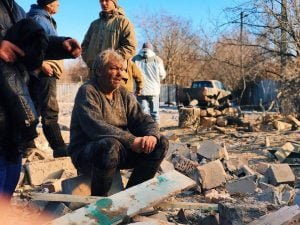 Russia-backed troops fire 152-mm precision-guided munitions upon a residential area in Donbas