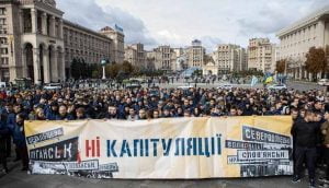About 10,000 people gathered to protest against “Steinmeier formula” in Kyiv