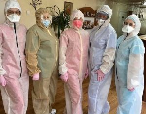 Ukraine’s fashion designers donate scrubs they produce to healthcare workers