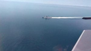 British Defender attacked by the Russian occupants?