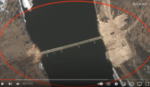 Pontoon bridge constructed 4 km from Ukrainian border North of Kyiv