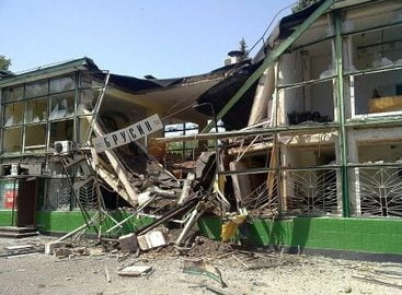 Ukrainian evacuation train was hit by debris during a Russian shelling