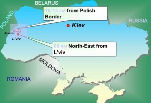 Russian cruise missiles attack military base at Yavoriv, West Ukraine