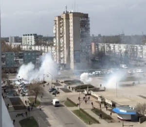 Loud explosions and shouting heard in Energodar, the city serving the Zaporizhzhia nuclear power plant