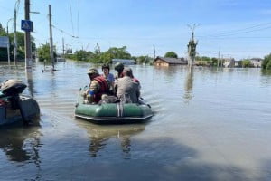 The russians attacked evacuation boat with civilians from the left bank in the Kherson region