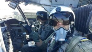 Ukraine pilot on combat duty and russian missile attacks
