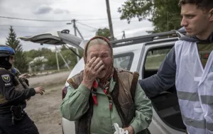 The russian invaders are taking civilians captive in Vovchansk, Kharkiv region