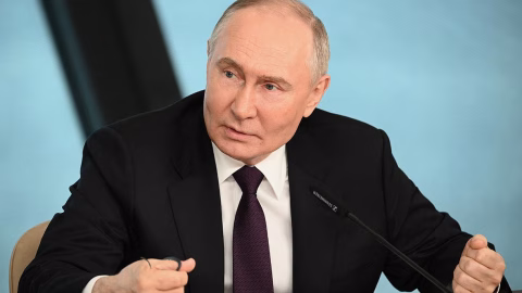 Putin comments on Western missile strikes against Russia from the same office where he announced the invasion of Ukraine