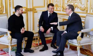 A brief meeting between Zelenskyy, Starmer, and Macron took place in Paris