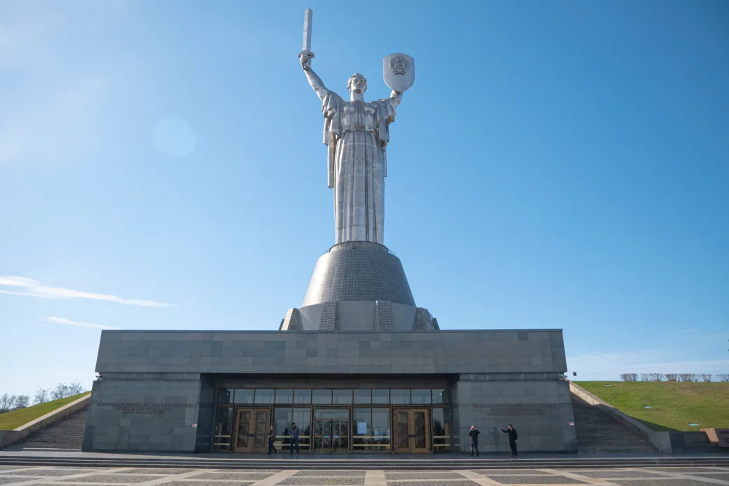In Kyiv, the base of the Motherland Monument was damaged by a blast wave following a missile strike