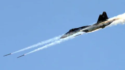 Russian Su-35 fighter jet was shot down by Ukraine over the Kursk region, Russia